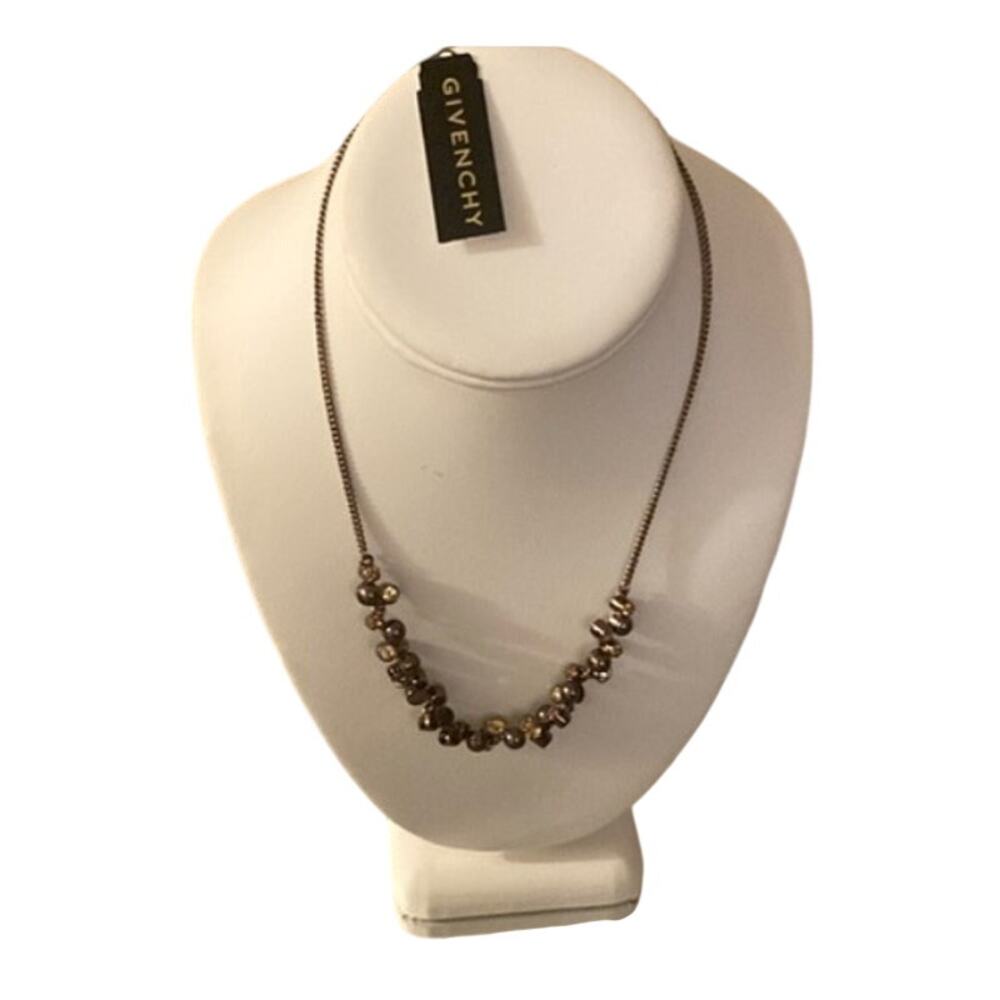 GIVENCHY Chocolate‎ Bronze Necklace Champagne Rhinestones - NWT